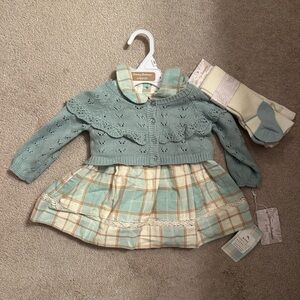 Tommy Bahama 3 piece set: dress, tights, sweater - 6 months
